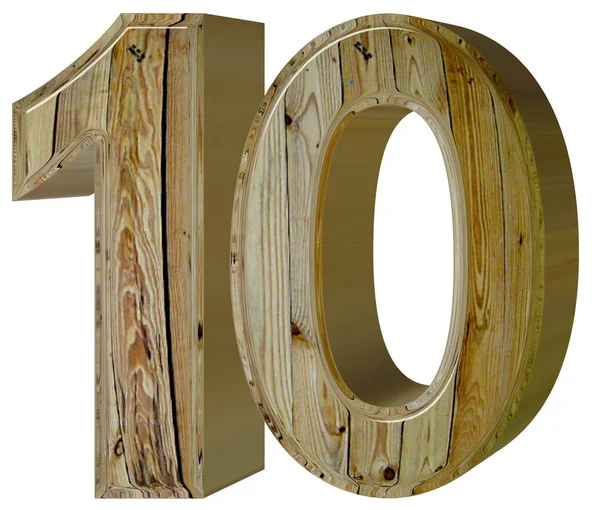 Numeral 10, diez, aislado sobre fondo blanco, renderizado 3d — Foto de Stock