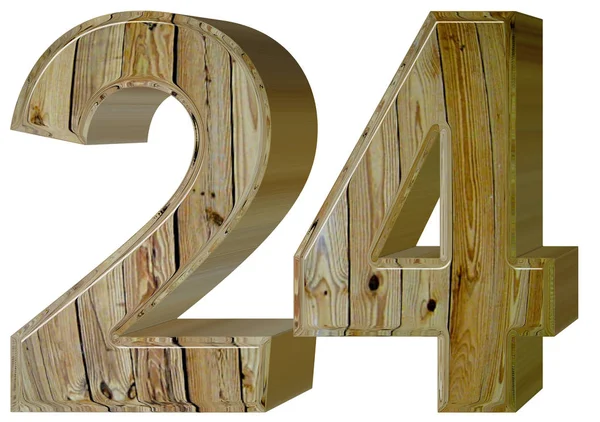 숫자 24, 24, 흰색 배경, 3d 렌더링에 고립 — 스톡 사진