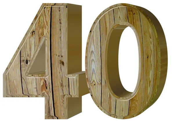 Numeral 40, quarenta, isolado em fundo branco, renderização 3d — Fotografia de Stock
