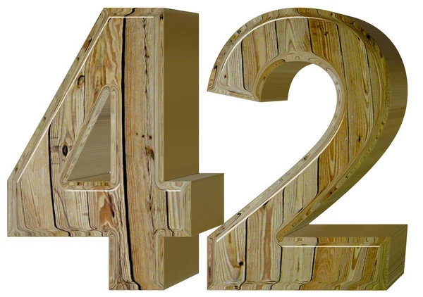 Numeral 42, quarenta e dois, isolado em fundo branco, renderização 3d — Fotografia de Stock