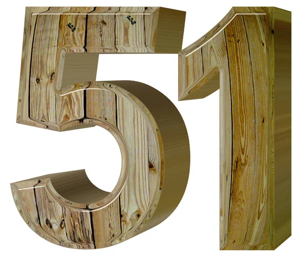 Numeral 51, cincuenta y uno, aislado sobre fondo blanco, renderizado 3d — Foto de Stock