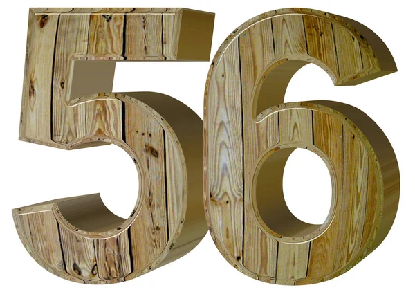 Numeral 56, cinquenta e seis, isolado em fundo branco, renderização 3d — Fotografia de Stock