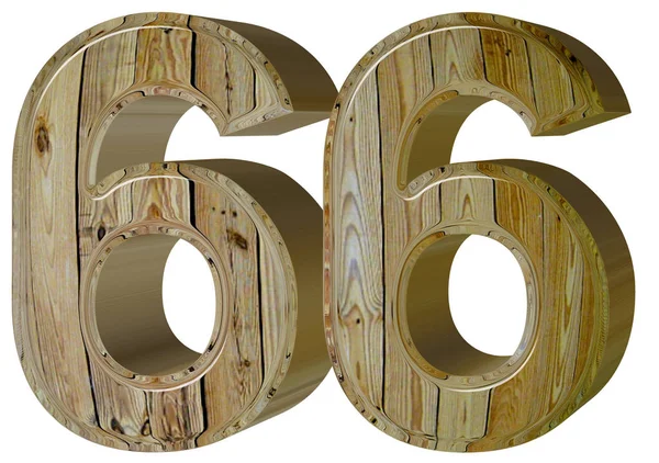 Numeral 66, sessenta e seis, isolado em fundo branco, renderização 3d — Fotografia de Stock