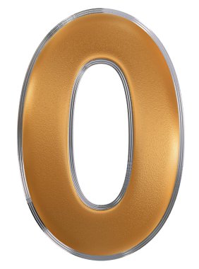 Rakamı 0, zero, beyaz arka plan üzerinde 3d render izole
