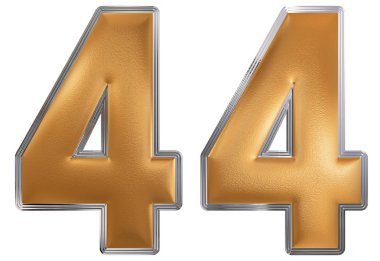 Beyaz arka plan üzerinde 3d render izole rakamı 44, kırk dört,