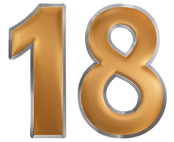 Número 18, dieciocho, aislado sobre fondo blanco, renderizado 3d — Foto de Stock