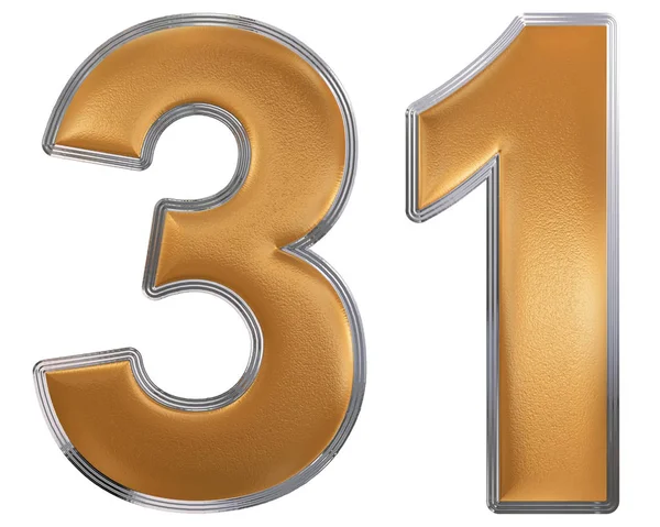 Numeral 31, trinta e um, isolado em fundo branco, renderização 3d — Fotografia de Stock