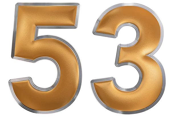 Numeral 53, cinquenta e três, isolado em fundo branco, renderização 3d — Fotografia de Stock