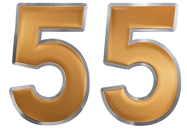 Numeral 55, cincuenta y cinco, aislado sobre fondo blanco, renderizado 3d — Foto de Stock