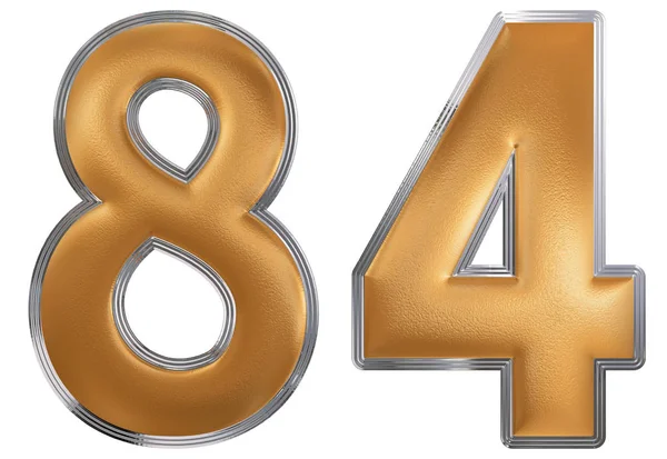Numeral 84, oitenta e quatro, isolado em fundo branco, renderização 3d — Fotografia de Stock