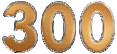 Beyaz arka plan üzerinde 3d ren izole rakamı 300, üç yüz,