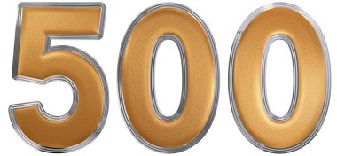 Beyaz arka plan üzerinde 3d izole rakamı 500, 500, parçalamak
