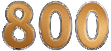 Beyaz arka plan üzerinde 3d ren izole rakamı 800, sekiz yüz,