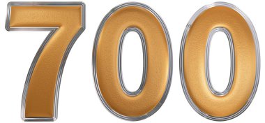 Beyaz arka plan üzerinde 3d ren izole rakamı 700, yedi yüz,