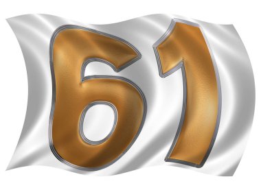 Rüzgarda rakamı 61, altmış isol bayrağıyla çırpınan