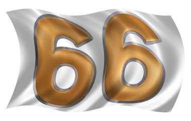 Rüzgarda rakamı 66, altmış altı, isol bayrağıyla çırpınan