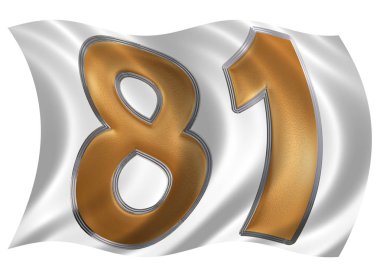 Rüzgarda rakamı 81, seksen bir, ISO bayrakla çırpınan