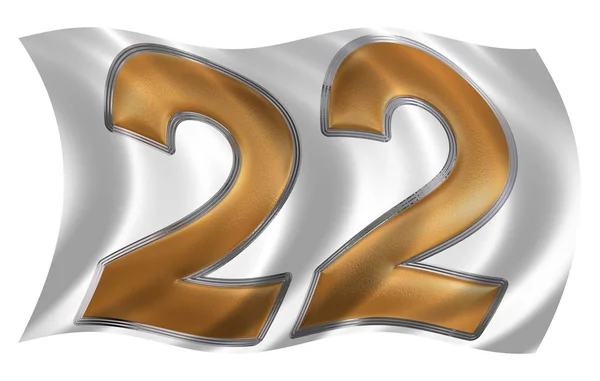 In the wind fluttering the flag with numeral 22, twenty two, iso — Stock Photo, Image