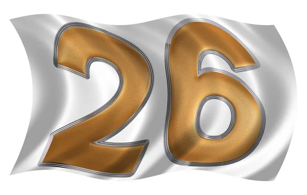 In the wind fluttering the flag with numeral 26, twenty six, iso — Stock Photo, Image