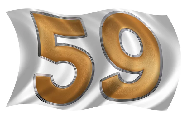 In the wind fluttering the flag with numeral 59, fifty nine, iso — Stock Photo, Image