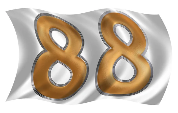 In the wind fluttering the flag with numeral 88, eighty eight, i — Stock Photo, Image