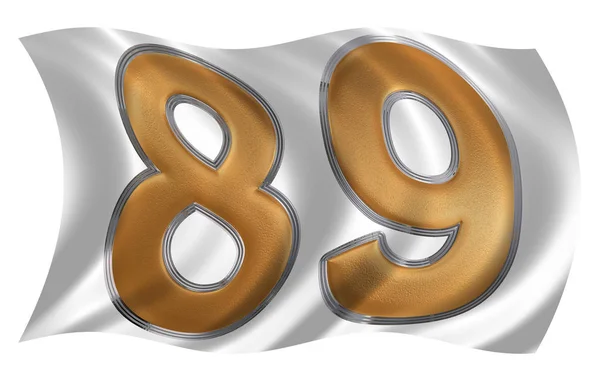 In the wind fluttering the flag with numeral 89, eighty nine, is — Stock Photo, Image