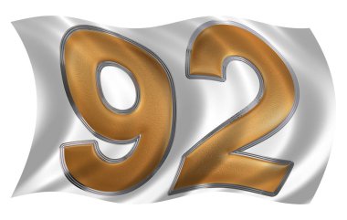 Rüzgarda rakamı 92, doksan iki, ISO bayrakla çırpınan