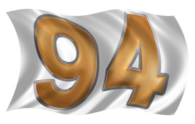 Doksan dört rakamı 94 bayrakla çırpınan rüzgarda olduğunu