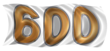 Rakamı 600, altı yüz, bayrakla çırpınan rüzgarda ben