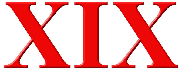 로마 숫자 Xix, undeviginti, 19, 19, 흰색 절연 — 스톡 사진