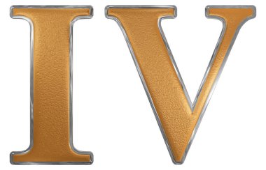 Romen rakamı IV, quattuor, 4, 4, beyaz adam izole