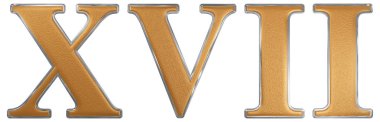 Romen rakamı XVII, septendecim, 17, on yedi, whit üzerinde izole