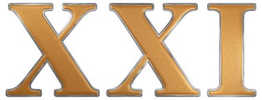 Romen rakamı XXI, unus et viginti, 21, yirmi bir, izole 