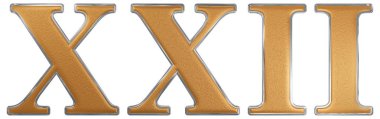 Romen rakamı XXII, duo et viginti, 22, yirmi iki, tisolated üzerinde
