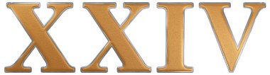 Romen rakamı XXIV, quattuor et viginti, 24, yirmi dört, isolat
