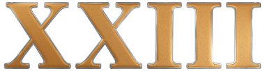 Romen rakamı XXIII, tres et izole viginti, 23, yirmi üç,