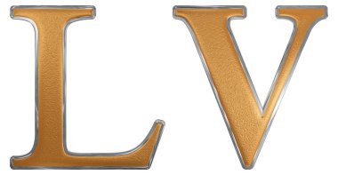 Romen rakamı Lv, quinque et quinquaginta, 55, elli beş, Isola