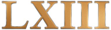 Romen rakamı LXIII, tres et sexaginta, 63, altmış üç, izole
