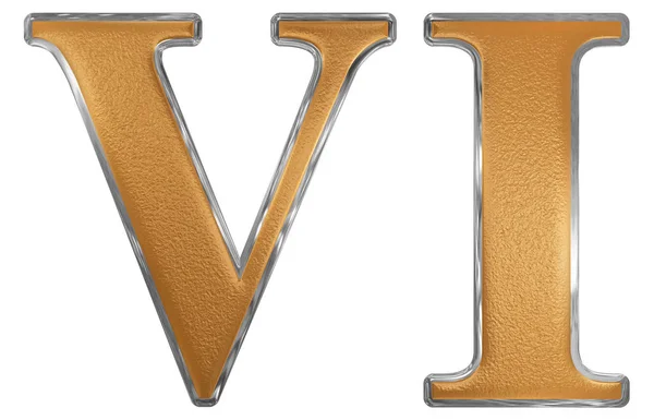 로마 숫자 Vi, 섹스, 6, 6, 흰색 배경, 3d에 고립 — 스톡 사진