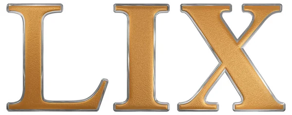 Roman numeral LIX, novem et quinquaginta, 59, fifty nine, isolat — Stock Photo, Image