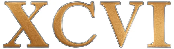Número romano XCVI, sexo et nonaginta, 96, noventa e seis, isolado o — Fotografia de Stock