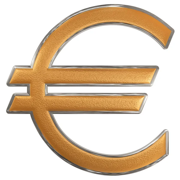 Symbole Euro, isolé sur fond blanc, illustration 3D — Photo