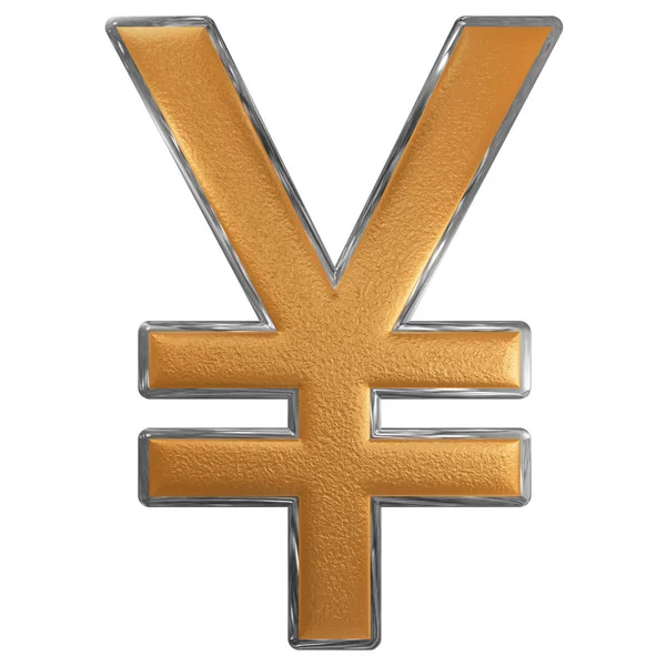 Symbol of Japanese yen, isolated on white  background, 3D illust — Stock Photo, Image