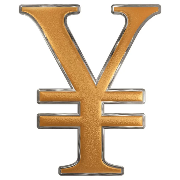 Símbolo del yen japonés, aislado sobre fondo blanco, Iluminación 3D — Foto de Stock