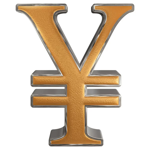 Symbol of Japanese yen, isolated on white  background, 3D illust — Stock Photo, Image