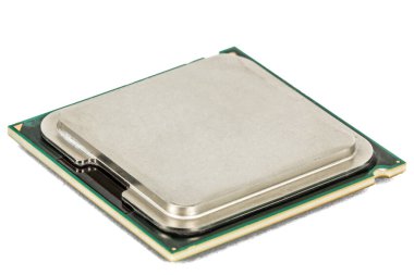 Bilgisayar işlemcisi, çok çekirdekli Cpu, beyaz arka plan üzerinde izole