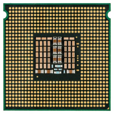 Bilgisayar işlemcisi, çok çekirdekli Cpu, beyaz arka plan üzerinde izole