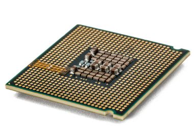 Bilgisayar işlemcisi, çok çekirdekli Cpu, beyaz arka plan üzerinde izole