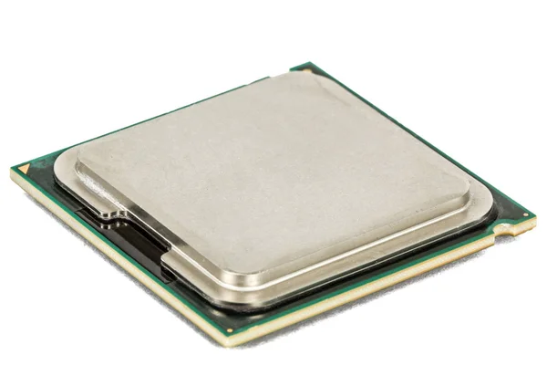 Processador de computador, CPU multicore, isolado em fundo branco — Fotografia de Stock