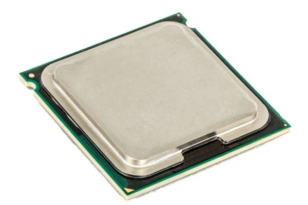 Processador de computador, CPU multicore, isolado em fundo branco — Fotografia de Stock